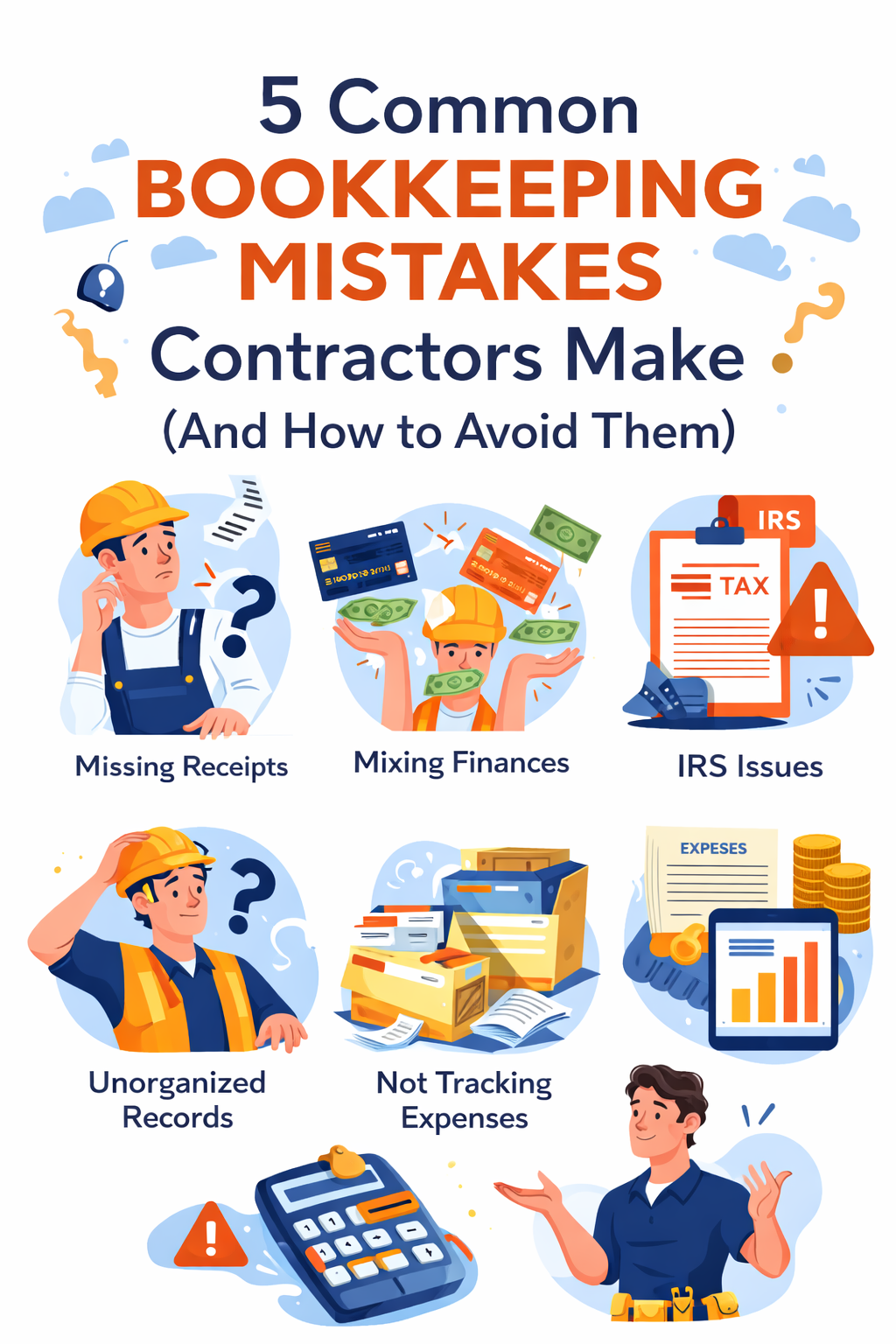 Dallas Fort Worth bookkeeping services for home service businesses showing common contractor bookkeeping mistakes and financial organization tips